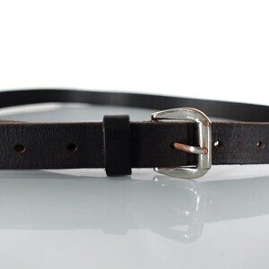 Classic Black Real Leather Belt 36 MEDIUM Solid Buckle Formal Office Utility M&S